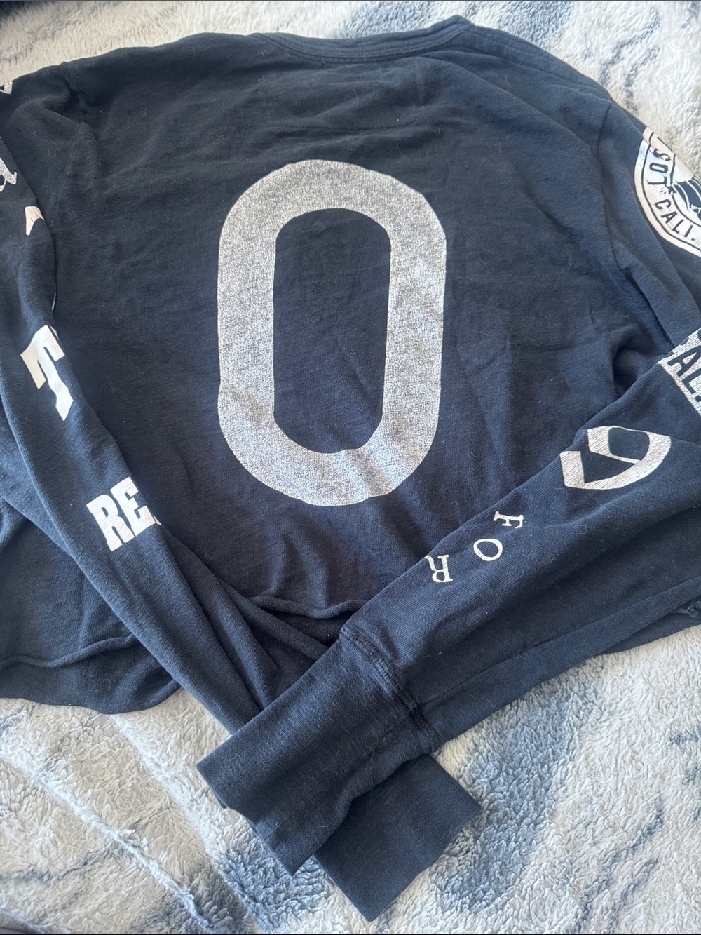 True Religion Black Washed Oversize Crop Top AUTHENTIC **CLOSET CLEANOUT**